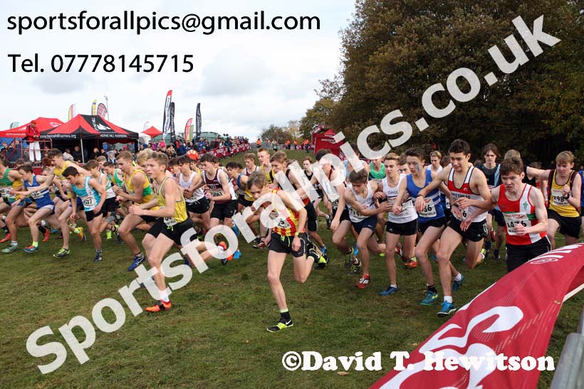 Mens under-17s National Cross Country Relay, Berry Hill Park, Mansfield. Photo:  David T. Hewitson/Sports for All Pics